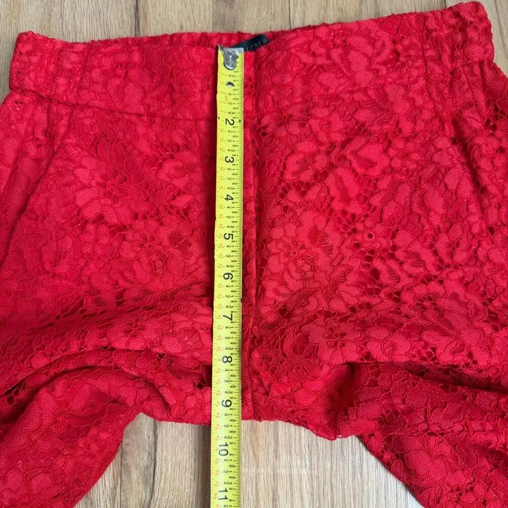 J. Crew Easy Pant in Floral  Lace Red Size 00 - Picture 11 of 12